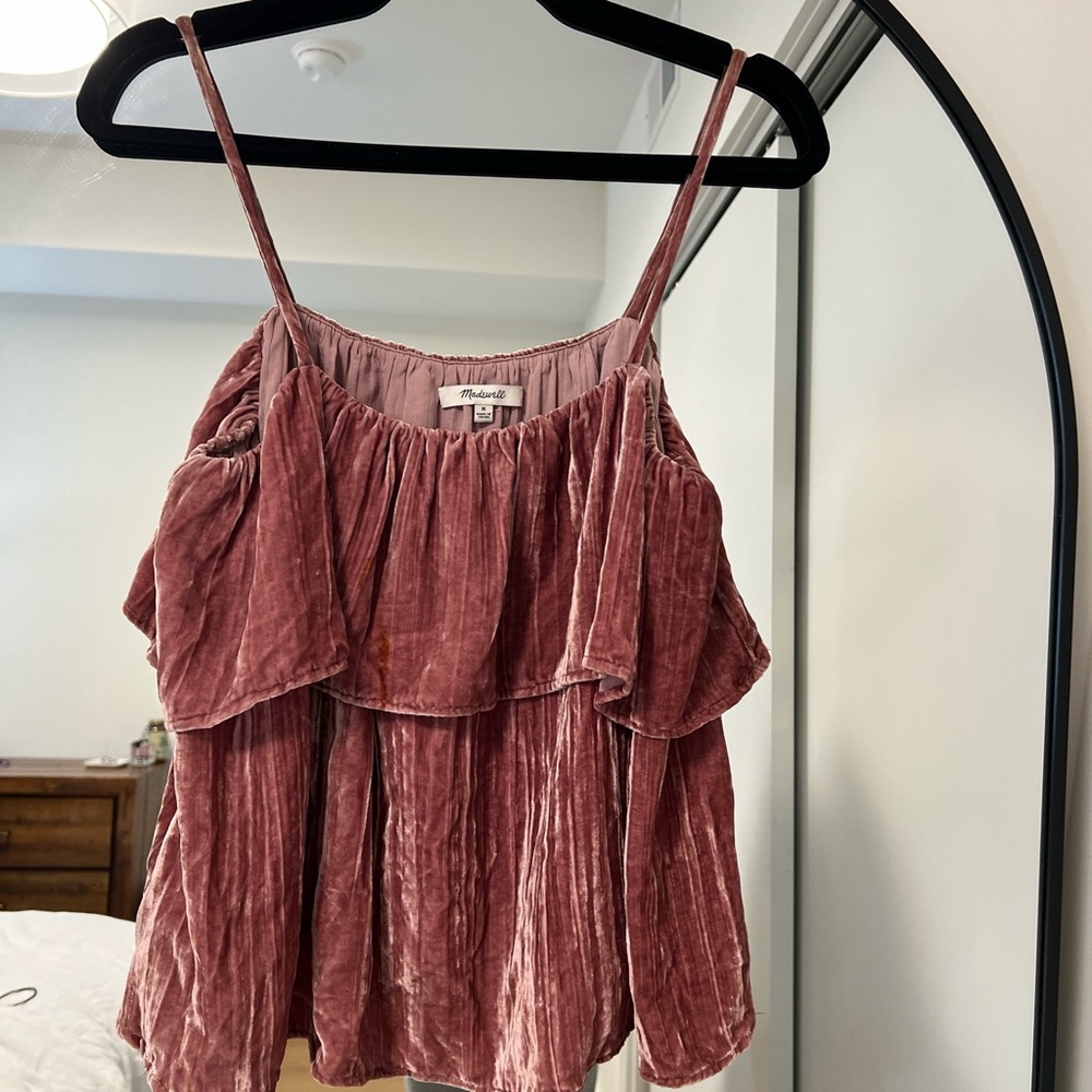 Madewell Pink Velvet Top